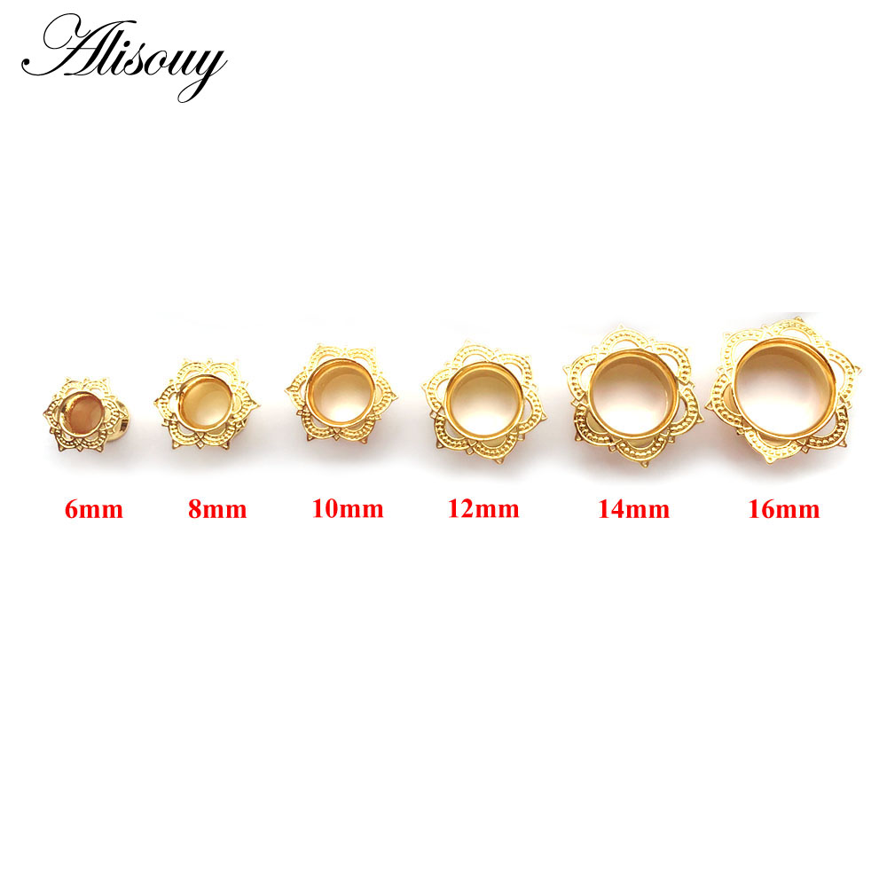 Body Jewelry Gauge To Mm - Alisouy 2 PCS Gold สี Plug