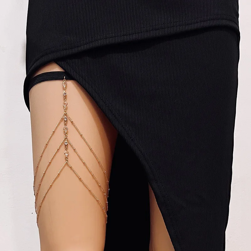 Body Jewelry Sale - แฟชั่นฤดูร้อน Bohemian ต้นขาเซ็กซี่โซ่สําหรับผู้หญิง Double-Layer โลหะขาเทศกาลเครื่องประดับ Accesorios