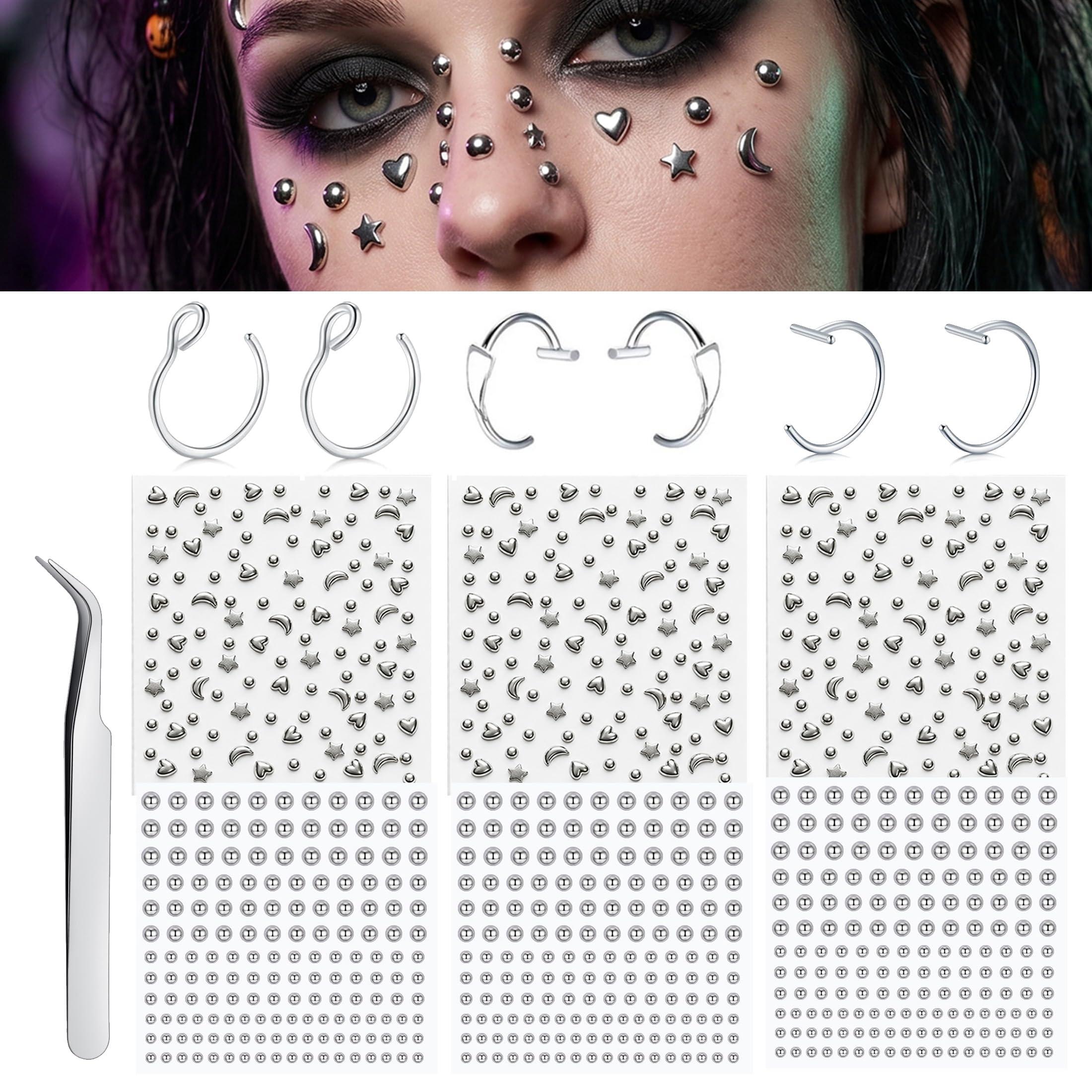 Body Jewelry And Piercing - ลูกบอลเจาะปลอมติดจมูก ต่างหูปลอม ติดคิ้ว ติดริมฝีปาก ต่างหูแบบห่วง ต่างหูแบบแท่ง