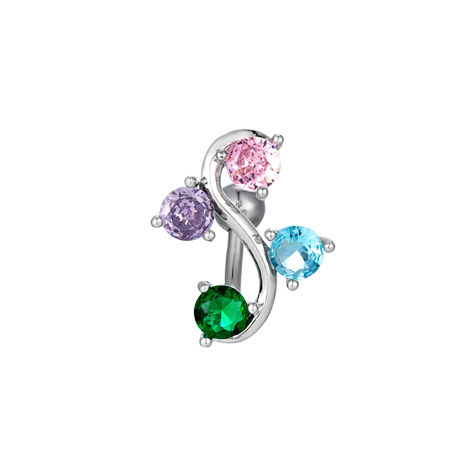 Body Jewelry Shop - แหวนสะดือสแตนเลสทรงโค้งประดับอัญมณีหลากสี น่ารัก เครื่องประดับสะดือสำหรับผู้หญิง ใส่ไปงานปาร์ตี้ฤดูร้อน เซ็กซี่ ของตกแต่งสำหรับการช้อปปิ้ง
