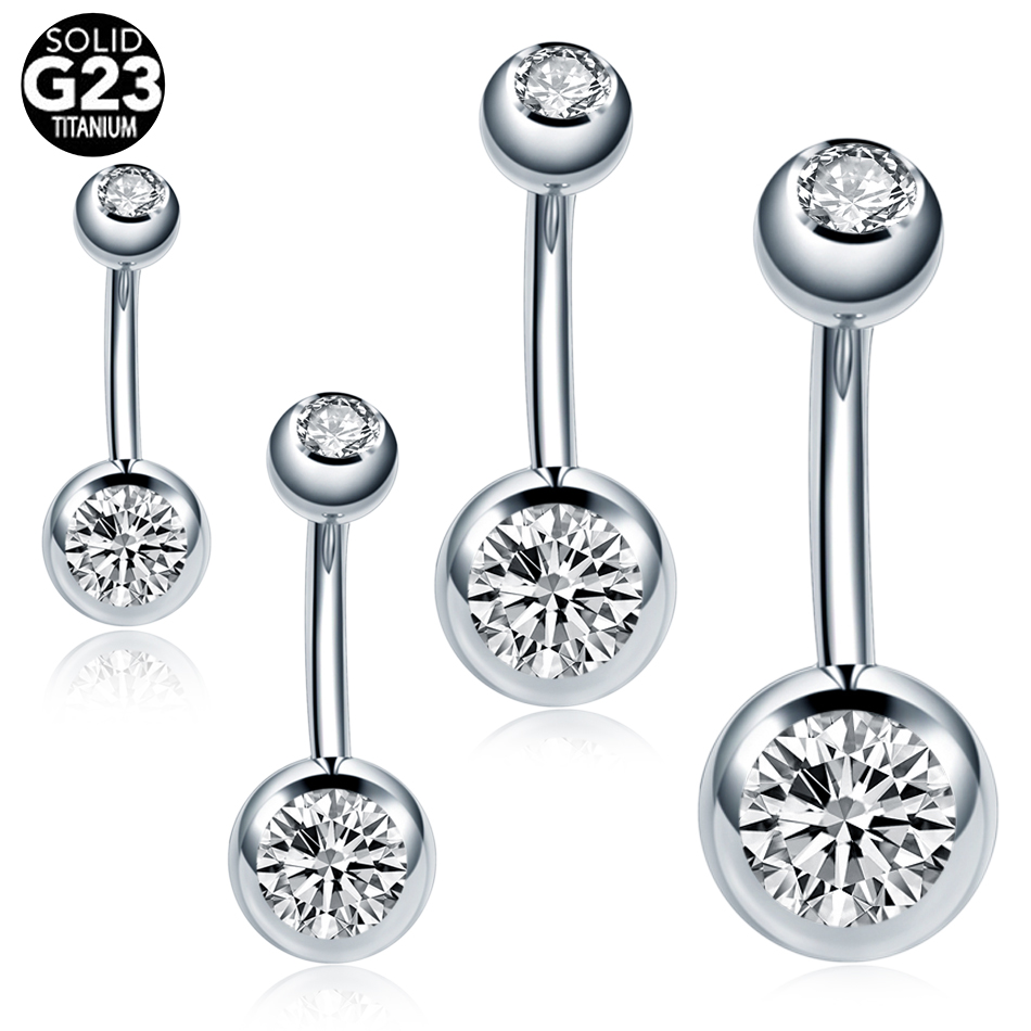 Belly Bar Titanium - 10 ชิ้น/ล็อต 14G ไทเทเนียม Navel Piercing