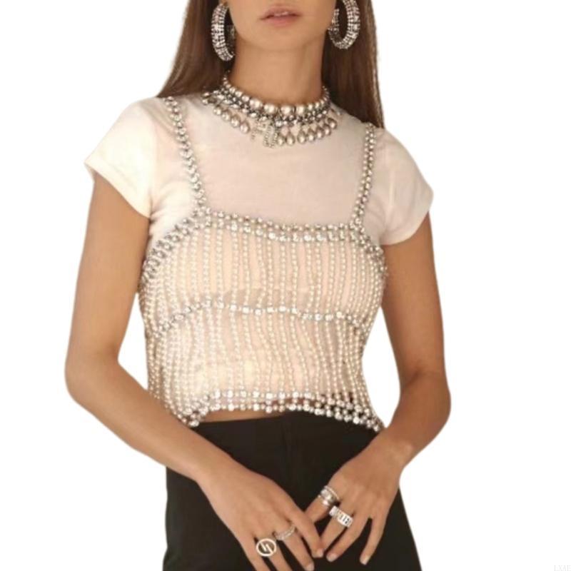 สวมนอกทอตาข่ายไนท์คลับเสื้อกั๊ - Body Jewelry Vest บทวิจารณ์และราคา