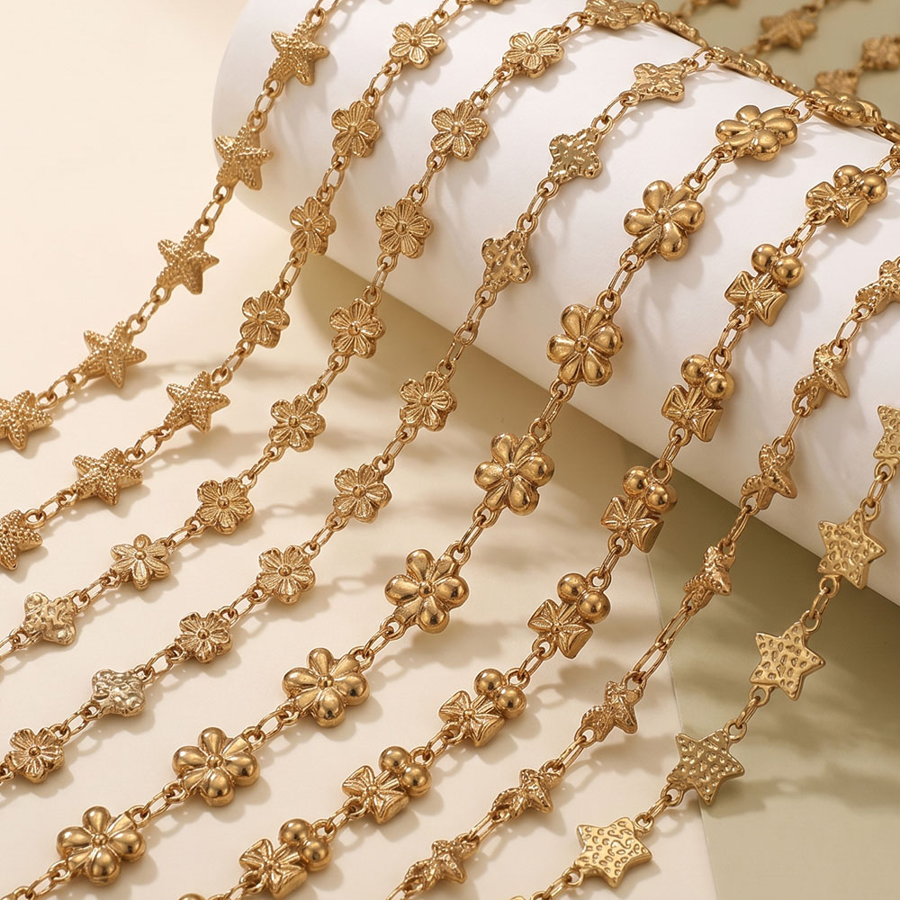 โซ่สแตนเลสสตีลรูปดาวดอกไม้ 1 เ - Body Jewelry For You บทวิจารณ์และราคา
