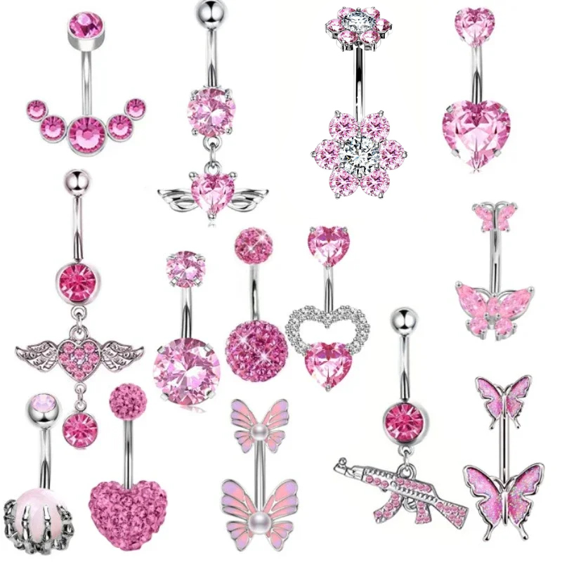 แหวนแฟชั่นเจาะสะดือรูปหัวใจสำห - Belly Bar Titanium บทวิจารณ์และราคา