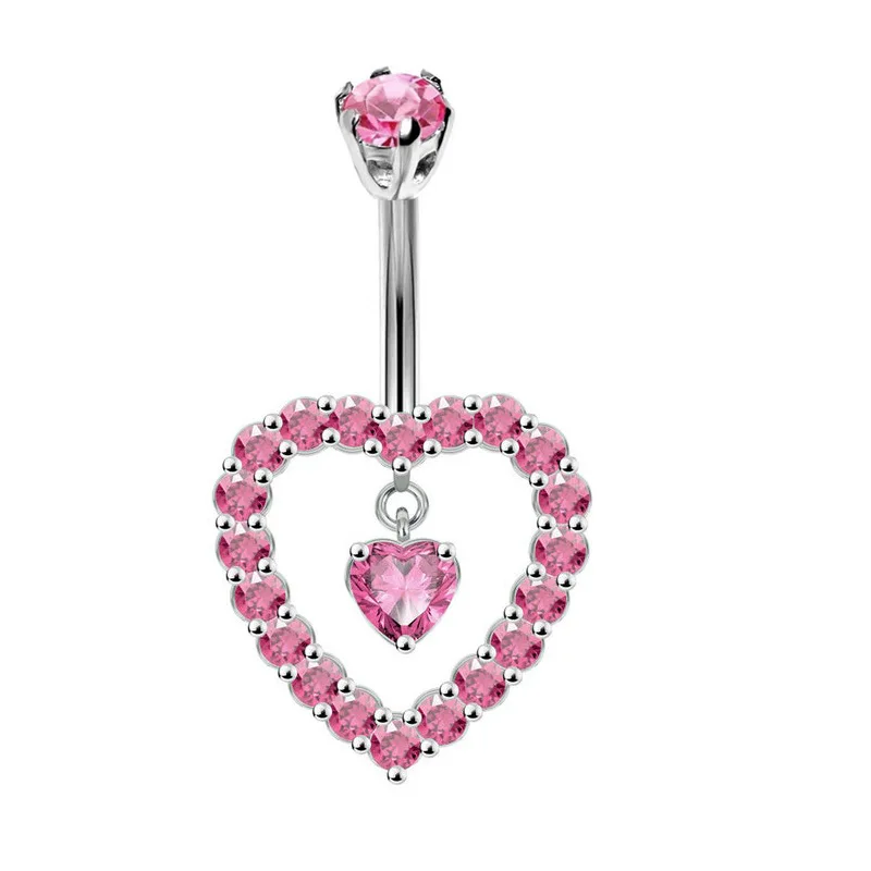 แหวนแฟชั่นเจาะสะดือรูปหัวใจสำห - Belly Bar Titanium บทวิจารณ์และราคา