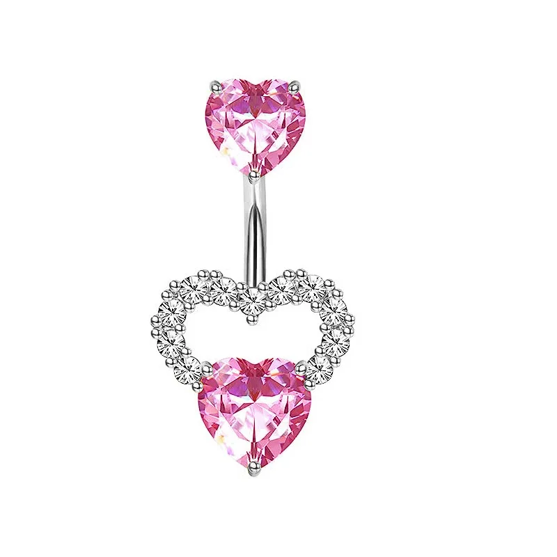 แหวนแฟชั่นเจาะสะดือรูปหัวใจสำห - Belly Bar Titanium บทวิจารณ์และราคา