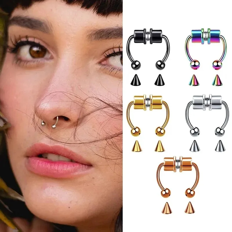 1/2/3 ชิ้น แหวนจมูกแม่เหล็กปลอ - Body Jewelry Nose บทวิจารณ์และราคา