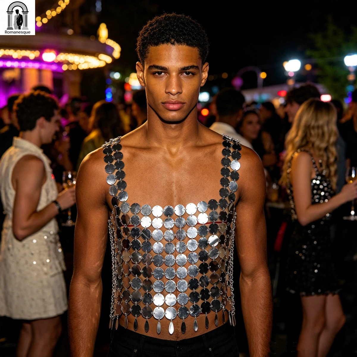 เสื้อกั๊กแฟชั่นผู้ชายประดับโซ่ - Body Jewelry Vest บทวิจารณ์และราคา