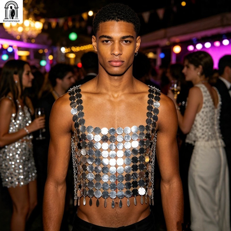 เสื้อกั๊กแฟชั่นผู้ชายประดับโซ่ - Body Jewelry Vest บทวิจารณ์และราคา
