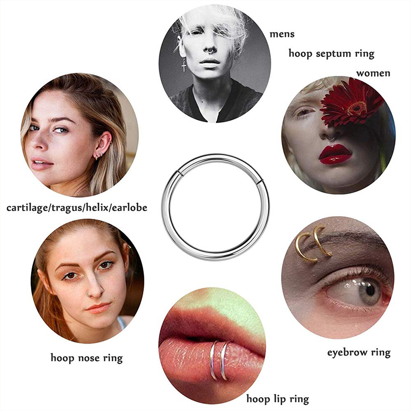 แหวนจมูกแบบคลิกเกอร์ 16G 316L  - Body Jewelry And Piercing บทวิจารณ์และราคา