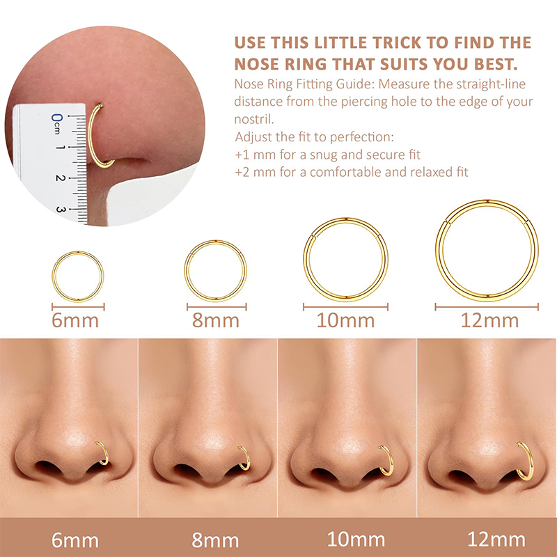 แหวนจมูกแบบคลิกเกอร์ 16G 316L  - Body Jewelry And Piercing บทวิจารณ์และราคา