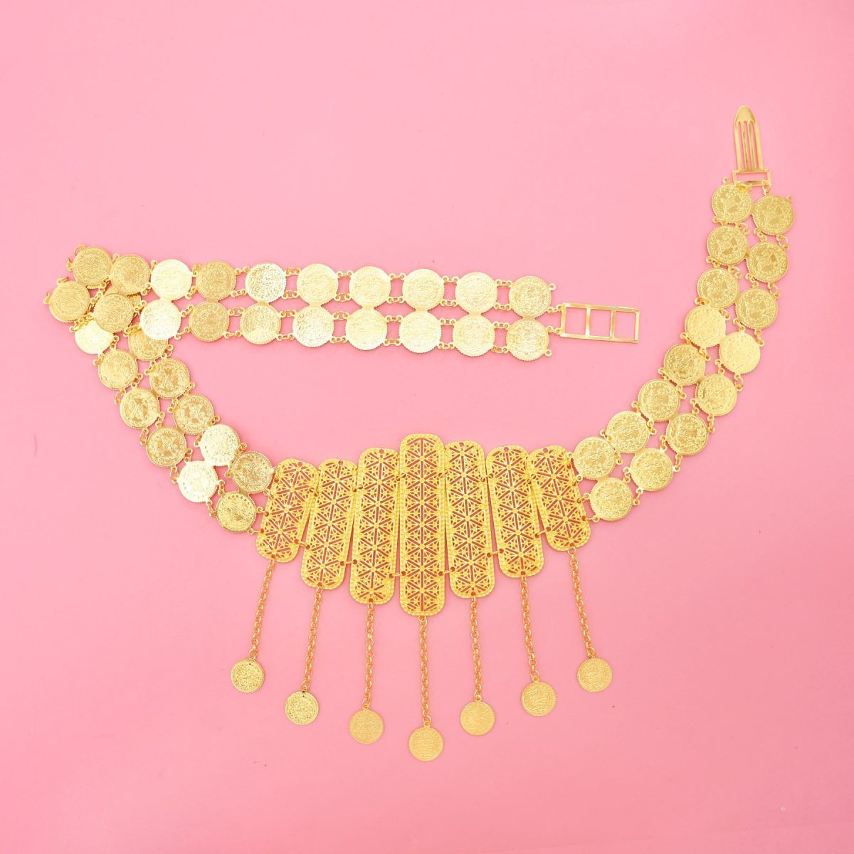ใหม่ฝรั่งเศสดูไบเข็มขัดชุบทอง  - Body Jewelry Dubai บทวิจารณ์และราคา