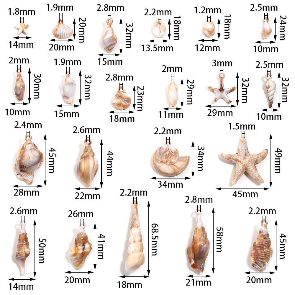 10-100 ชิ้น จี้อะคริลิกลายเปลื - Body Jewelry Beach บทวิจารณ์และราคา