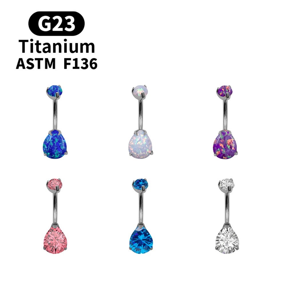 แหวนเจาะสะดือ 14G พร้อมโอปอลทร - Belly Bar Titanium บทวิจารณ์และราคา