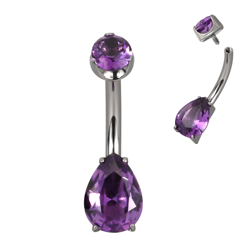 ASTM F136 ไทเทเนียม PIERC Pear - Belly Bar Titanium บทวิจารณ์และราคา