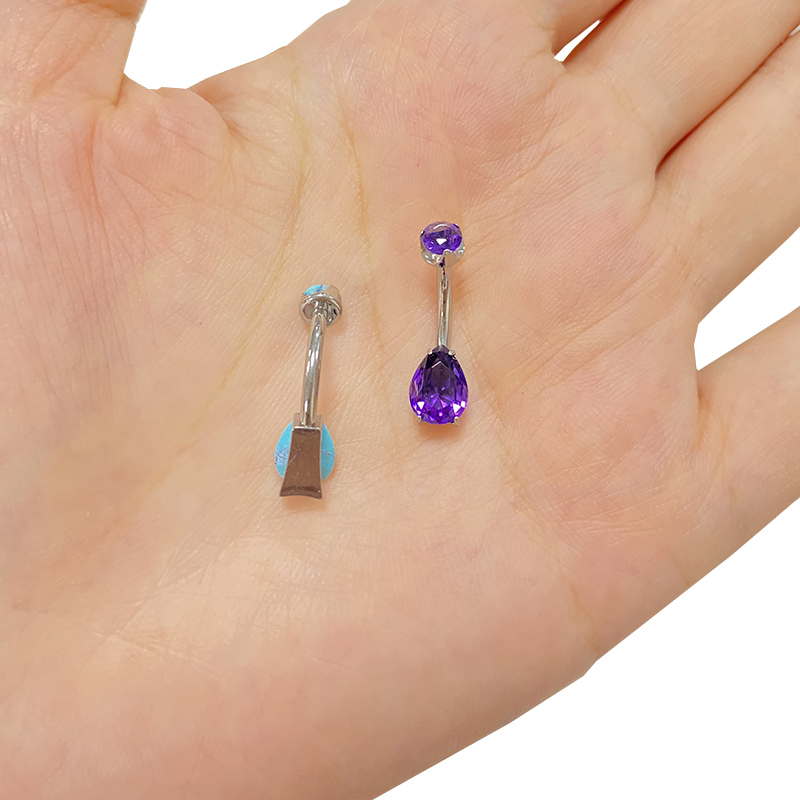 ASTM F136 ไทเทเนียม PIERC Pear - Belly Bar Titanium บทวิจารณ์และราคา