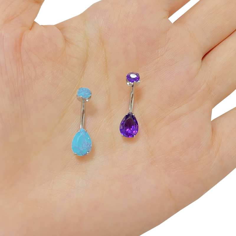 ASTM F136 ไทเทเนียม PIERC Pear - Belly Bar Titanium บทวิจารณ์และราคา