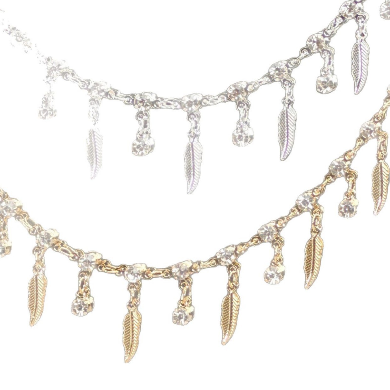 โซ่ขนนกเพชรรูปสามง่าม สีทอง KC - Body Jewelry For You บทวิจารณ์และราคา