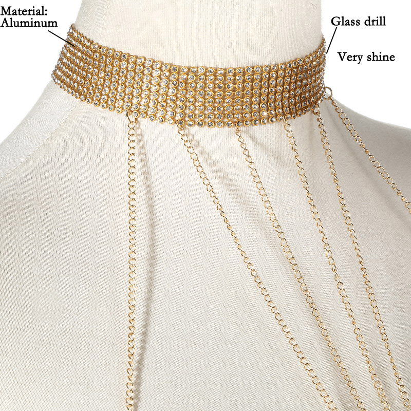 ทองสีBody Chainผู้หญิงRhinesto - Body Jewelry Sale บทวิจารณ์และราคา