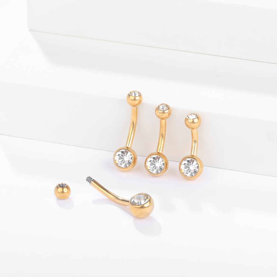 แหวนกระดุมเจาะสะดือไทเทเนียม G - Belly Bar Titanium บทวิจารณ์และราคา