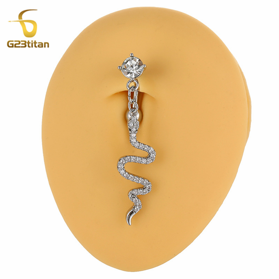 จิวสะดือรูปงู G23titan แบบกลับ - Belly Bar Titanium บทวิจารณ์และราคา