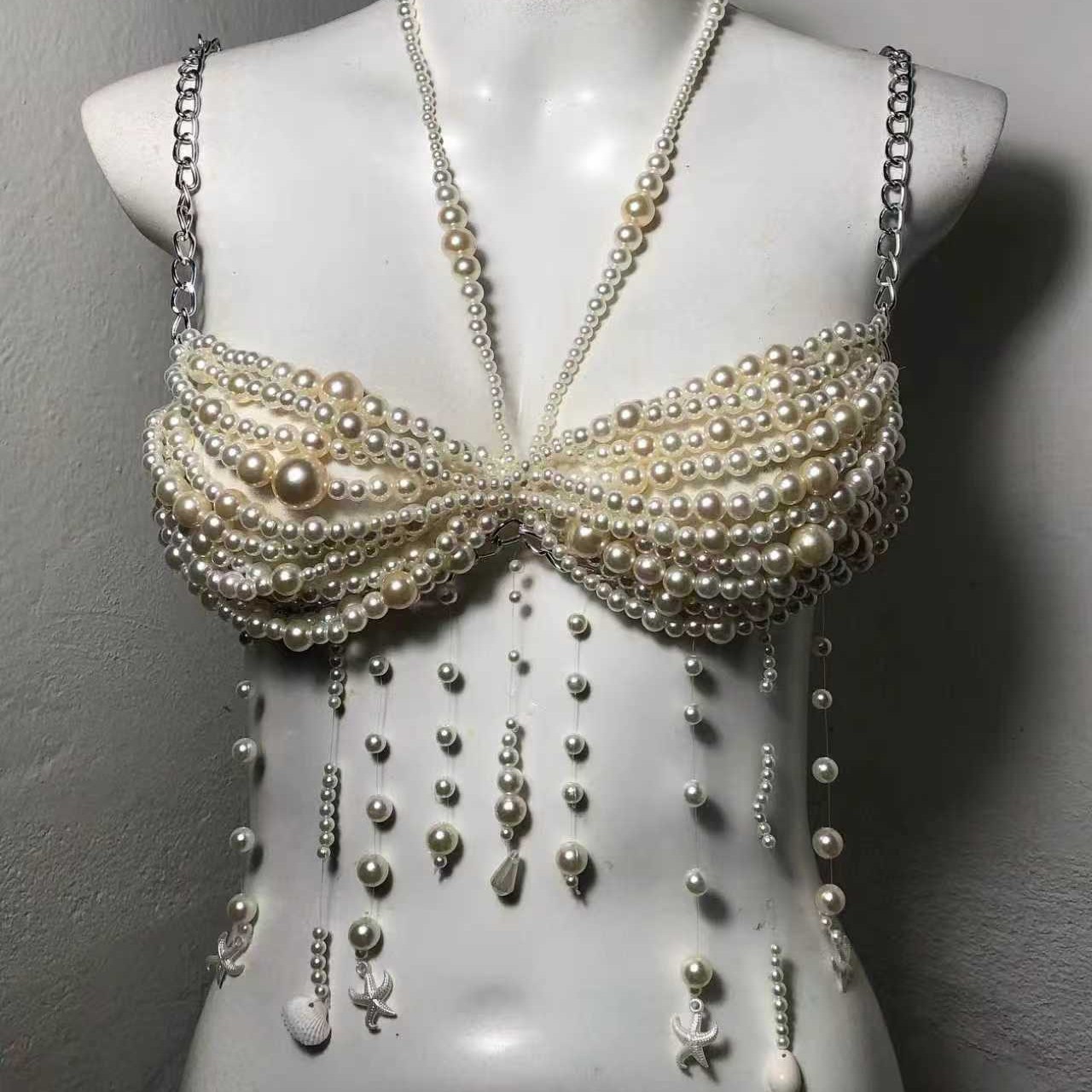 เสื้อครอปคอร์เซ็ทประดับโซ่สำหร - Body Jewelry Vest บทวิจารณ์และราคา