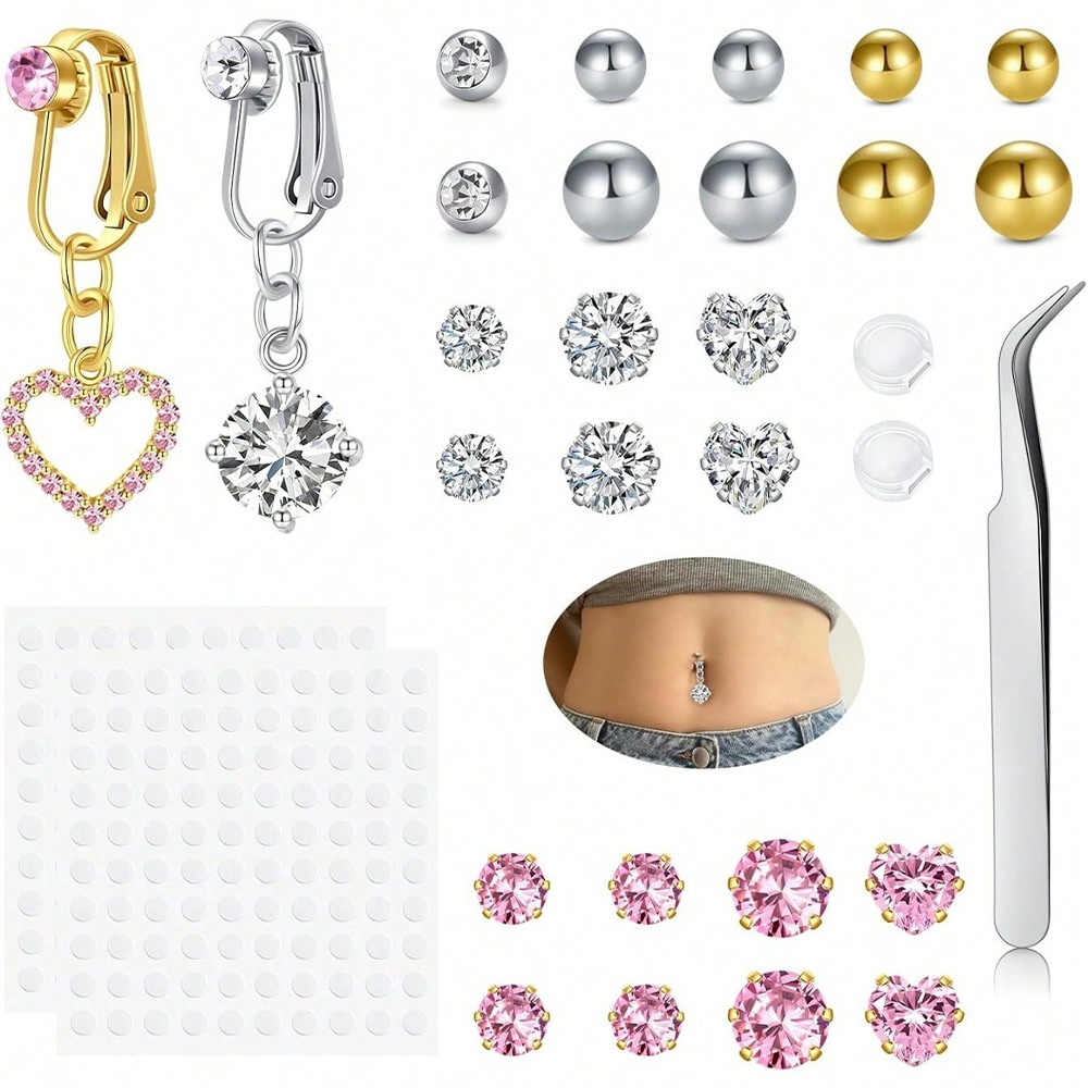 แหวนเจาะหน้าท้องปลอมสีทองรูปผี - Body Jewelry And Piercing บทวิจารณ์และราคา