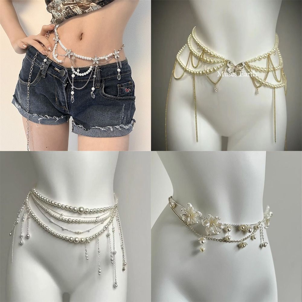 โซ่คาดเอวไข่มุกแฟชั่นสุดหรู เค - Body Jewelry Sale บทวิจารณ์และราคา