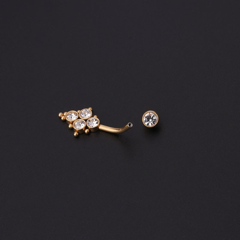 แหวนสะดือเซอร์โคเนียมสีทอง สแต - Belly Bar Titanium บทวิจารณ์และราคา