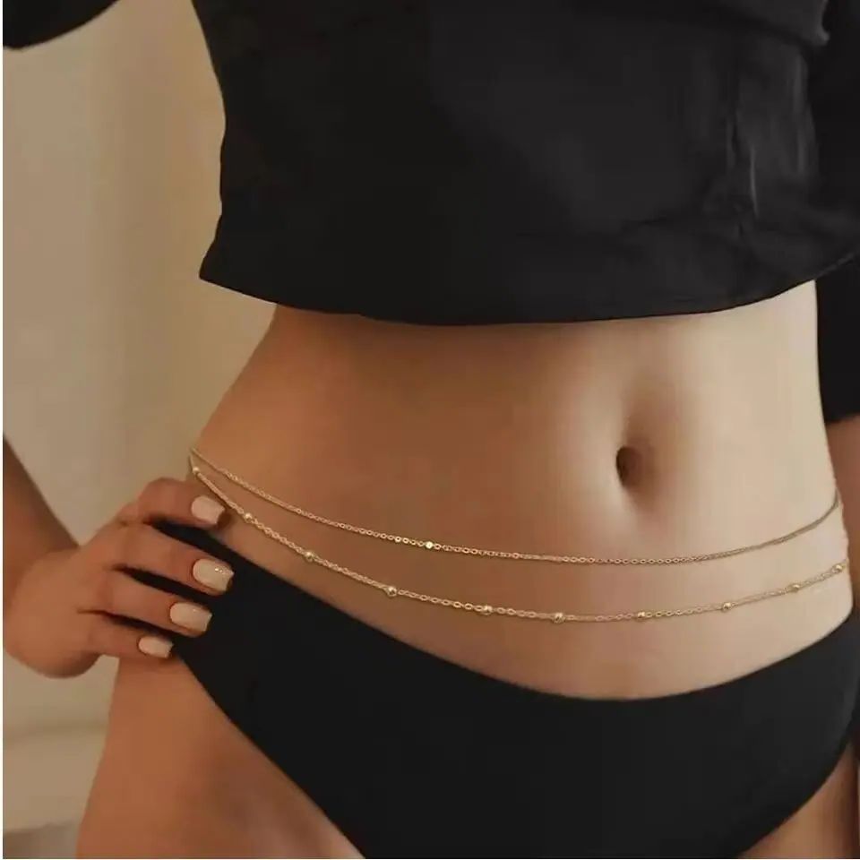 HipHop คู่ชั้น Belly Chains สํ - Body Jewelry Sale บทวิจารณ์และราคา