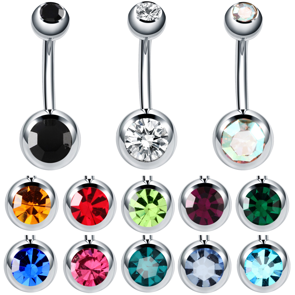 ต่างหูเจาะสะดือสแตนเลสประดับเพ - Belly Bar Titanium บทวิจารณ์และราคา