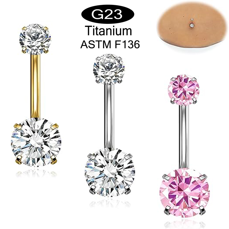 แหวนสะดือไทเทเนียม G23 1 ชิ้น  - Belly Bar Titanium บทวิจารณ์และราคา