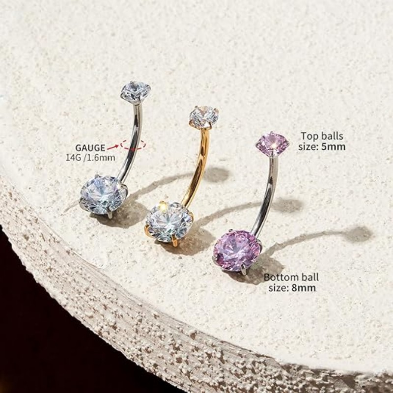แหวนสะดือไทเทเนียม G23 1 ชิ้น  - Belly Bar Titanium บทวิจารณ์และราคา