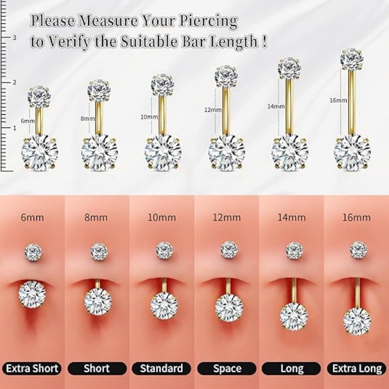 แหวนสะดือไทเทเนียม G23 1 ชิ้น  - Belly Bar Titanium บทวิจารณ์และราคา