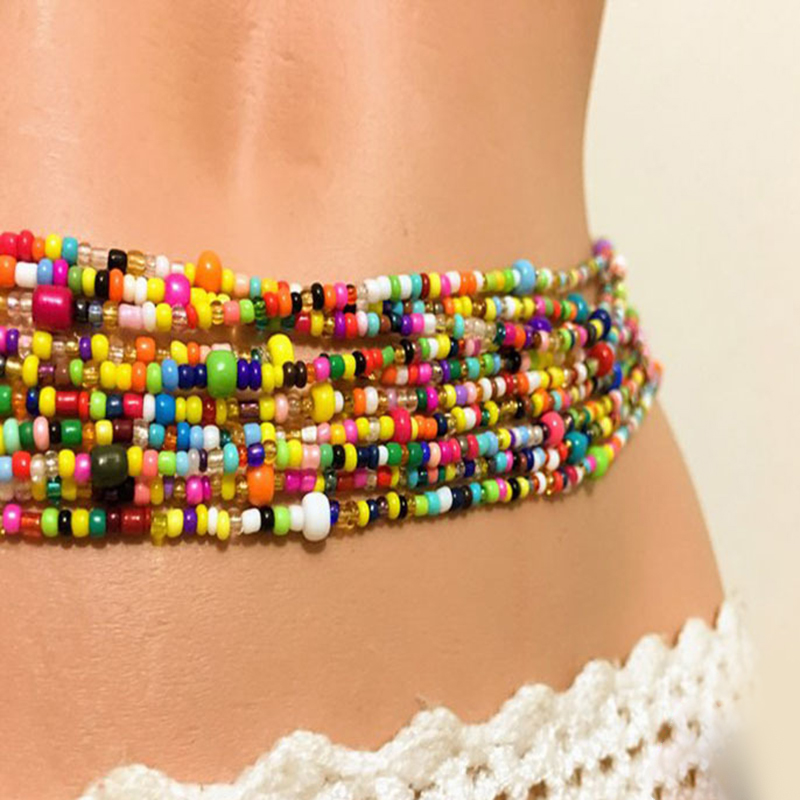 โซ่ประดับลูกปัดห้อยสะดือสำหรับ - Body Jewelry Beach บทวิจารณ์และราคา